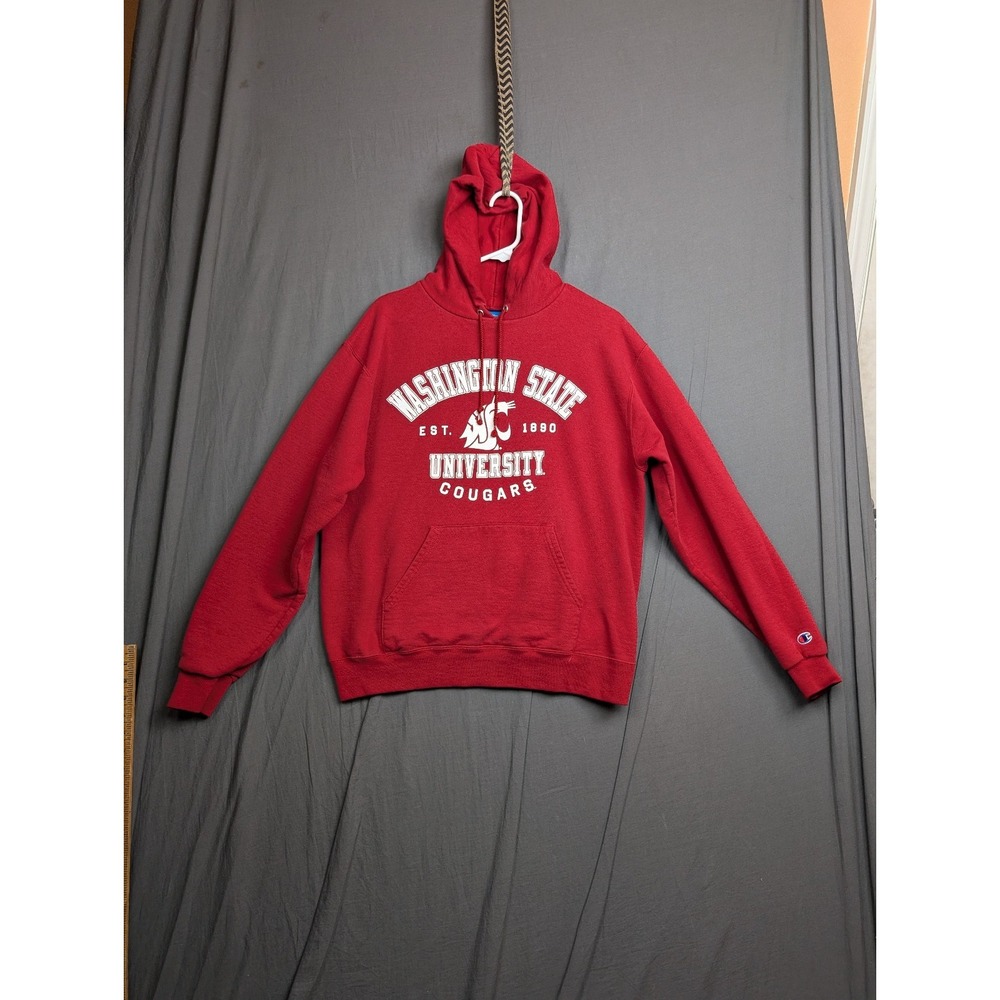 Champion WSU Sweatshirt Hooded Size Medium Red Washington State